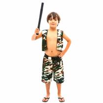 Fantasia Soldado Militar Masculino Infantil
