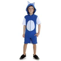 Fantasia Sonic Infantil com Capuz Confortável e Divertida Fantasia Sonic Infantil com Capuz Confortável e Divertida