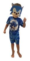 Fantasia Sonic Infantil Com Máscara dos 2 aos 12 anos