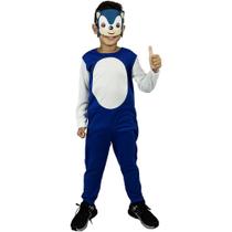 Fantasia Sonic Infantil Com Mascara