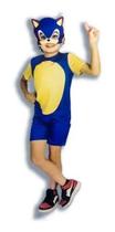 Fantasia Sonic Infantil Macacão Curto Pop C/ Máscara Oficial