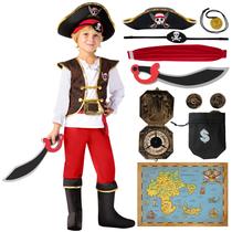 Fantasia Spooktacular Creations Halloween Pirate Kids vermelha de 3 a 4 anos