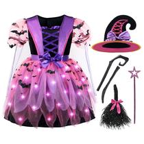 Fantasia Spooktacular Creations Kid Witch com luz para menina Fantasia Spooktacular Creations Kid Witch com luz para menina