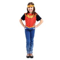 Fantasia Sulamericana Mulher Maravilha Tamanho - 3 A 6 Anos