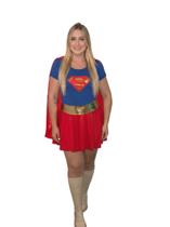 Fantasia Super Girl Cosplay Traje Temático Geek Dtf