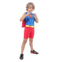 Fantasia Super Homem Infantil Curta Com Capa Dc Comics