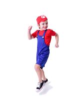 Fantasia Super Mario Bros Infantil Com Chapéu - Mario Bross