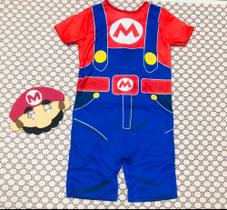 Fantasia Super Mario Bros Infantil com mascara