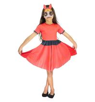 Fantasia Super Poderosas Carnaval Florzinha Infantil Com Máscara