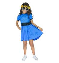 Fantasia Super Poderosas Carnaval Lindinha Infantil Com Máscara