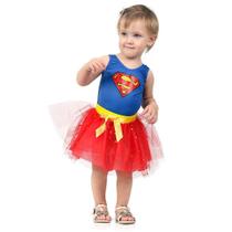 Fantasia Supergirl Infantil para Bebê Dress Up com Collant
