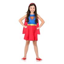 Fantasia Supergirl Infantil Super Pop Vestido com Capa