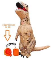 Fantasia T Rex Dino Inflável Dinossauro Com Inflador De Ar Infantil