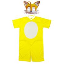 Fantasia Tails Sonic Infantil Curta Com Máscara Fantasia Tails Sonic Infantil Curta Com Máscara