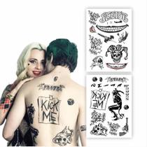Fantasia - Tatuagem Temporária Joker (Tamanho Real) 2 Folhas - Tatuagem Mania
