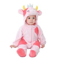 Fantasia TONWHAR Unissex Baby Animal Halloween Pink Cow 2-2,5 anos Fantasia TONWHAR Unissex Baby Animal Halloween Pink Cow 2-2,5 anos