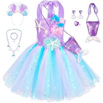 Fantasia Topney Princess Mermaid Ariel para meninas de 5 a 6 anos Fantasia Topney Princess Mermaid Ariel para meninas de 5 a 6 anos