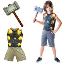 Fantasia Trovão Infantil Thor Macacão Com Martelo Masculino Halloween Dia Das Bruxas Para Menino Fantasia Trovão Infantil Thor Macacão Com Martelo Masculino Halloween Dia Das Bruxas Para Menino