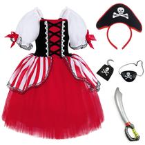 Fantasia TYHTYM Pirate Dress Up Cosplay para crianças com chapéu tapa-olho