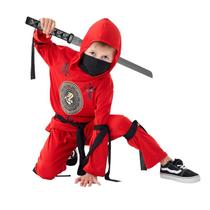 Fantasia Udekit Deluxe Red Ninja com espada para crianças de 9 a 12 anos Fantasia Udekit Deluxe Red Ninja com espada para crianças de 9 a 12 anos