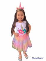 Fantasia Unicórnio infantil colorido lindo envio rápido