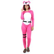 Fantasia Ursinha Rosa Kigurumi Adulto com Capuz Fantasia Ursinha Rosa Kigurumi Adulto com Capuz
