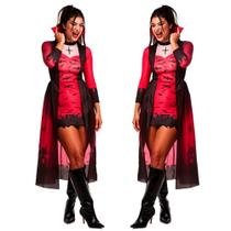 Fantasia Vampira Adulta Feminina de Halloween Luxuosa