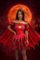 Fantasia Vampira Adulta Halloween Vermelha Fantasia Vampira Adulta Halloween Vermelha