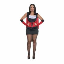 Fantasia Vampira Adulto Vestido com Gola e Capa Cosplay Drácula Feminino Traje Bruxa Rainha Festa Halloween Carnaval