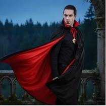 Fantasia Vampiro Drácula Adulto 3 Pçs - Capa Colar Dentadura Cor:Multicolorido