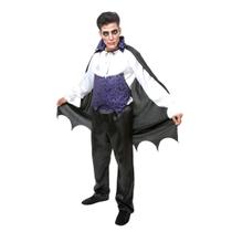 Fantasia Vampiro Estampado Halloween Adulto