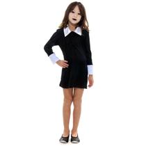 Fantasia Vandinha Família Addams Vestido Infantil - Halloween Fantasia Vandinha Família Addams Vestido Infantil - Halloween