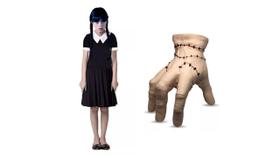 Fantasia vandinha infantil com maozinha halloween festas