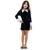 Fantasia Vandinha Vestido Wandinha Infantil Halloween Menina Fantasia Vandinha Vestido Wandinha Infantil Halloween Menina