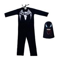 Fantasia Venom Macacão Longo Infantil Com Gorro