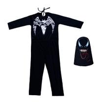 Fantasia Venom Macacão Longo Infantil Com Gorro Fantasia Venom Macacão Longo Infantil Com Gorro