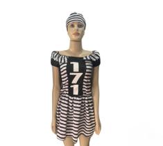 Fantasia vestido 171 presidiária carnaval festa a fantasia