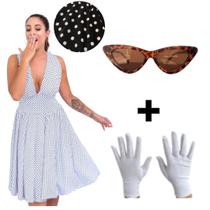 Fantasia Vestido Anos 60 Completa Anos 70 80 Vintage Adulto Feminino Retrô Baile Hippie Rock and Roll Woodstock Pinup