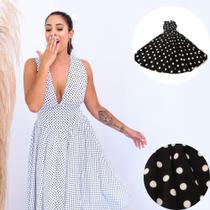 Fantasia Vestido Anos 60 E 80 Midi De Bolinha Poá Retro Vintage Adulto Feminino Festa Fantasia Rockabilly Woodstock