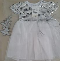 Fantasia vestido bebê anjinho ano novo luxo