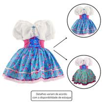 Fantasia Vestido Caipira Feminino Adulto Festa Junina de Luxo