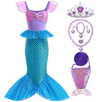 Fantasia, vestido, cosplay, meninas, sereia, 4-5 anos Fantasia, vestido, cosplay, meninas, sereia, 4-5 anos