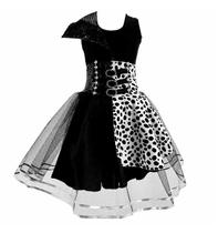 Fantasia Vestido Cruella Adulta 101 Dalmatas de Halloween