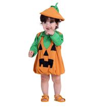 Fantasia Vestido de Abóbora Bebê Com Tiara - Halloween