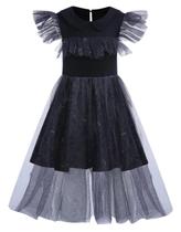 Fantasia Vestido De Baile Série Wandinha P/ Festa Halloween