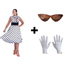 Fantasia Vestido De Bolinha Adulto Anos 60 Completa Festa Disco Vintage Retrô Baile Hippie Rock and Roll Woodstock Pinup Fantasia Vestido De Bolinha Adulto Anos 60 Completa Festa Disco Vintage Retrô Baile Hippie Rock and Roll Woodstock Pinup