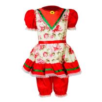 Fantasia Vestido Feminino Infantil Festa Junina Com Culote Fantasia Vestido Feminino Infantil Festa Junina Com Culote