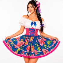 Fantasia Vestido Festa Junina Anarrie Adulto Feminino de Luxo