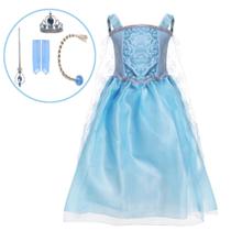 Fantasia Vestido Frozen Elsa Infantil com Capa e Acessórios