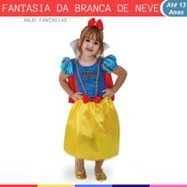 Fantasia/Vestido Infatil da Princesa Branca Neve Com Tiara